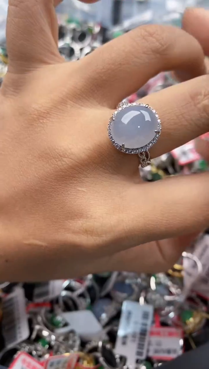 银S925镶嵌戒指翡翠333---10