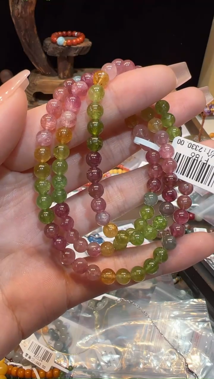 【闪购商品】碧玺手链未镶嵌5mm+手饰@@F186