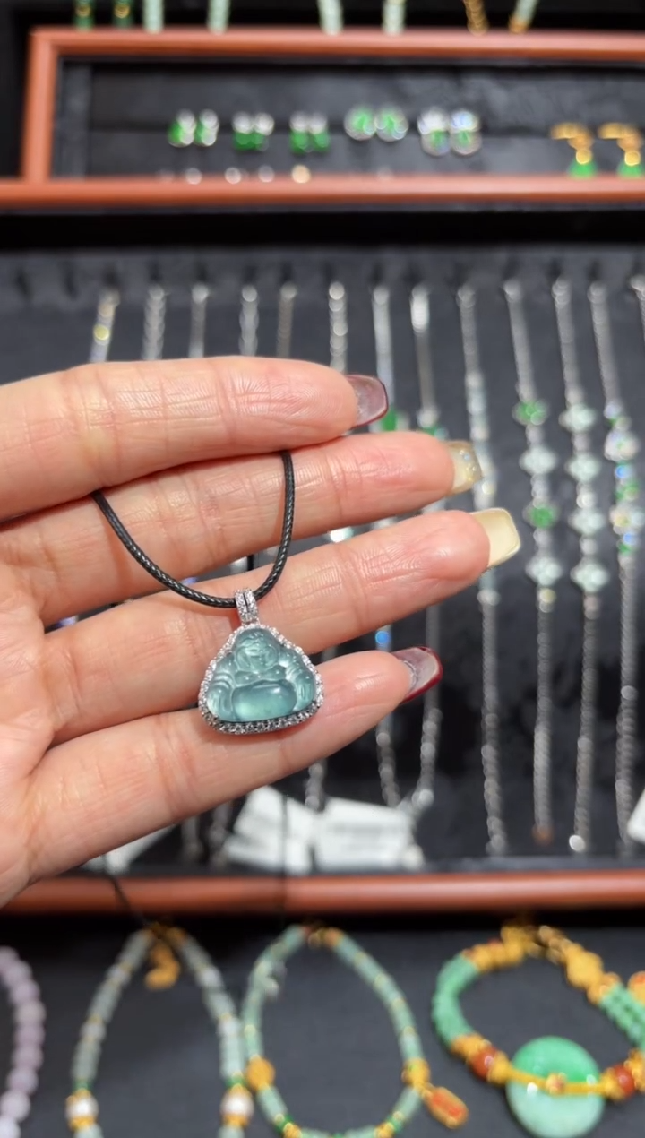 【闪购商品】翡翠颈饰银S925镶嵌蛋面/支持复检/一件