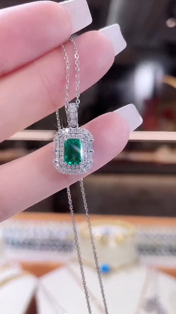 铂Pt950镶嵌实验室培育钻石项链