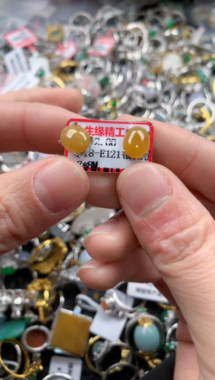 银S925镶嵌戒指翡翠4444       10