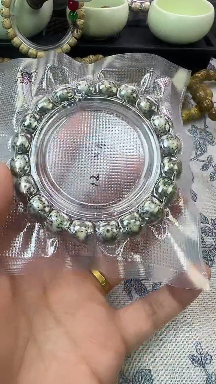 手串星月菩提20石玉料糯冰单圈12×11高透精工福利