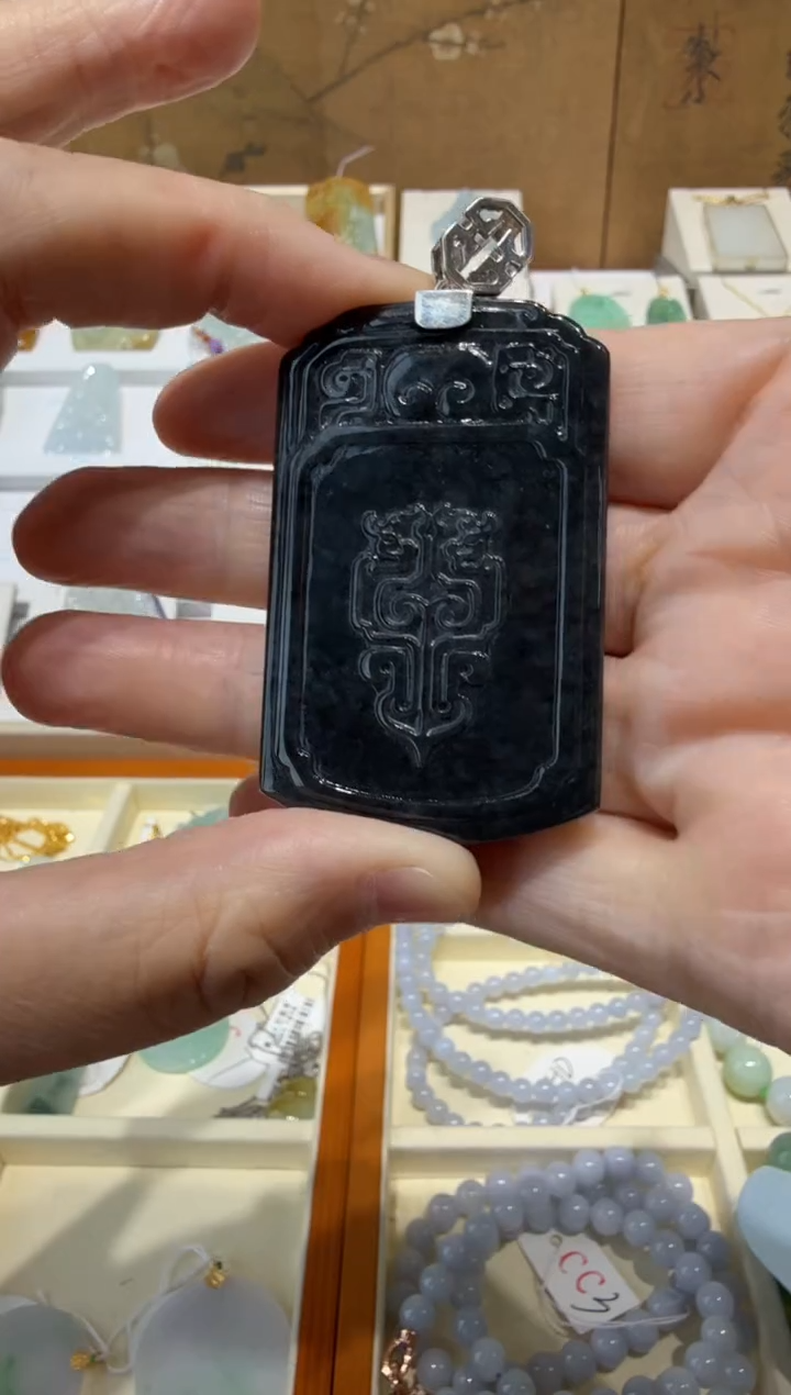 银S925镶嵌挂件翡翠A货翡翠多样性孤品