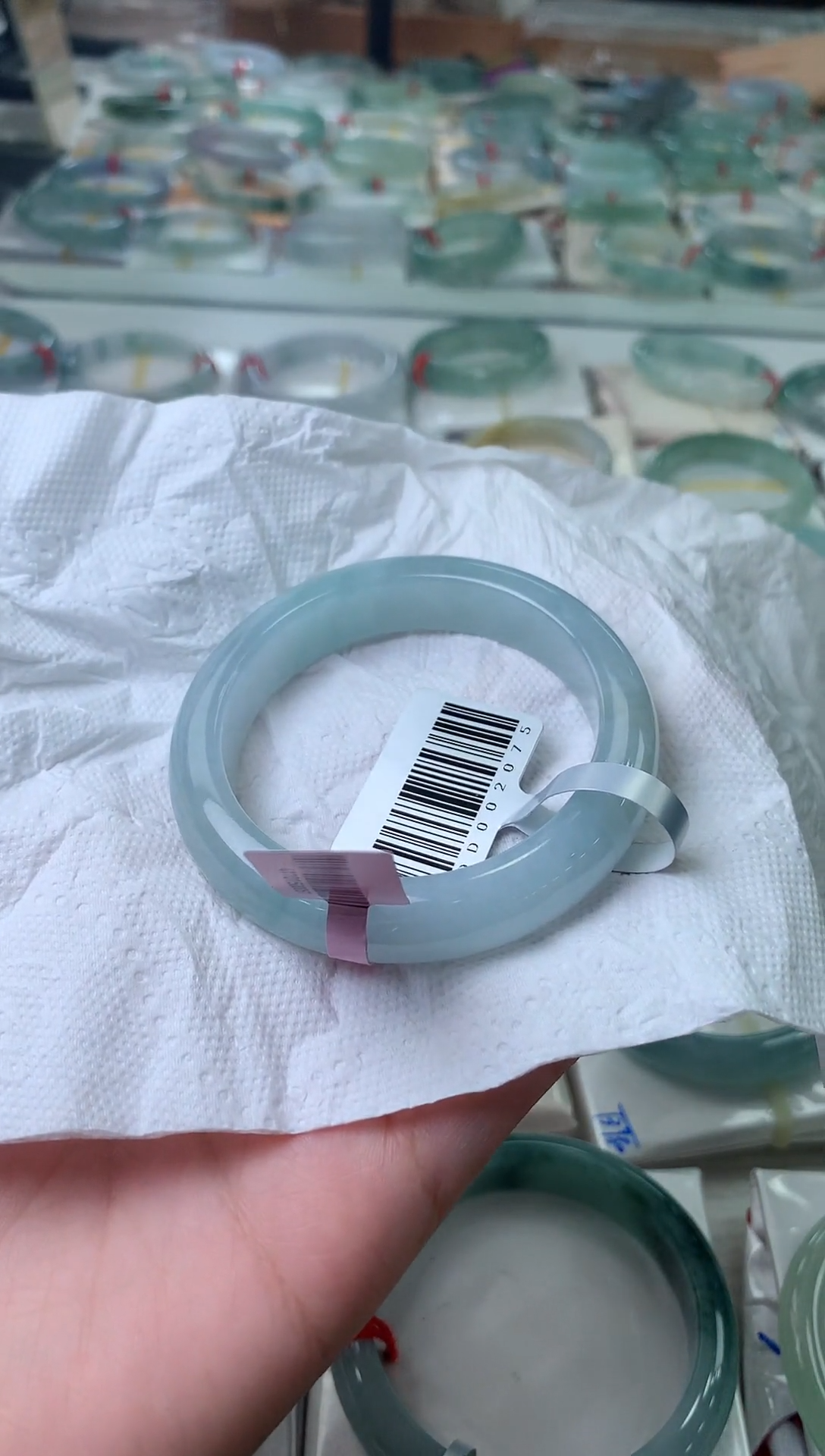 未镶嵌手镯翡翠蓝绿色正圈 50 51 11