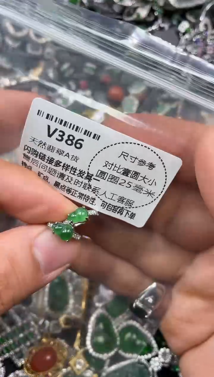 颈饰未镶嵌翡翠V386耳扣