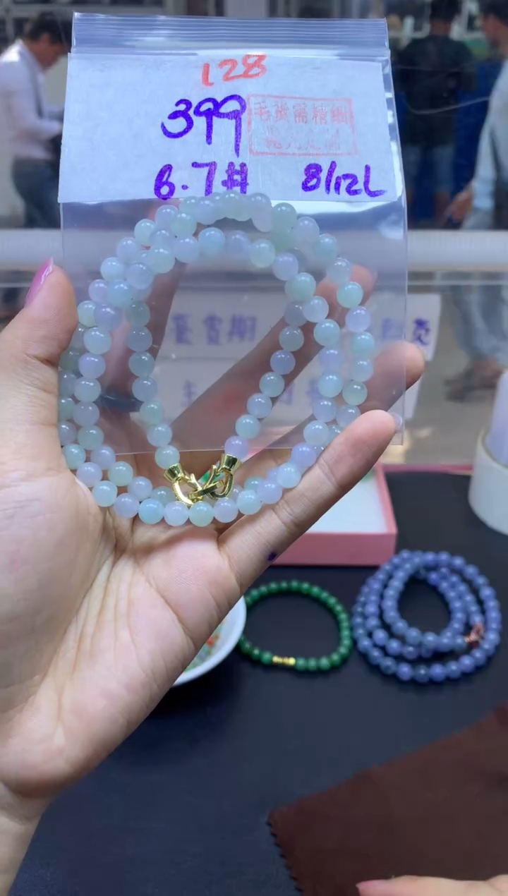 未镶嵌定制翡翠珠串#399元-毛货需精细抛光