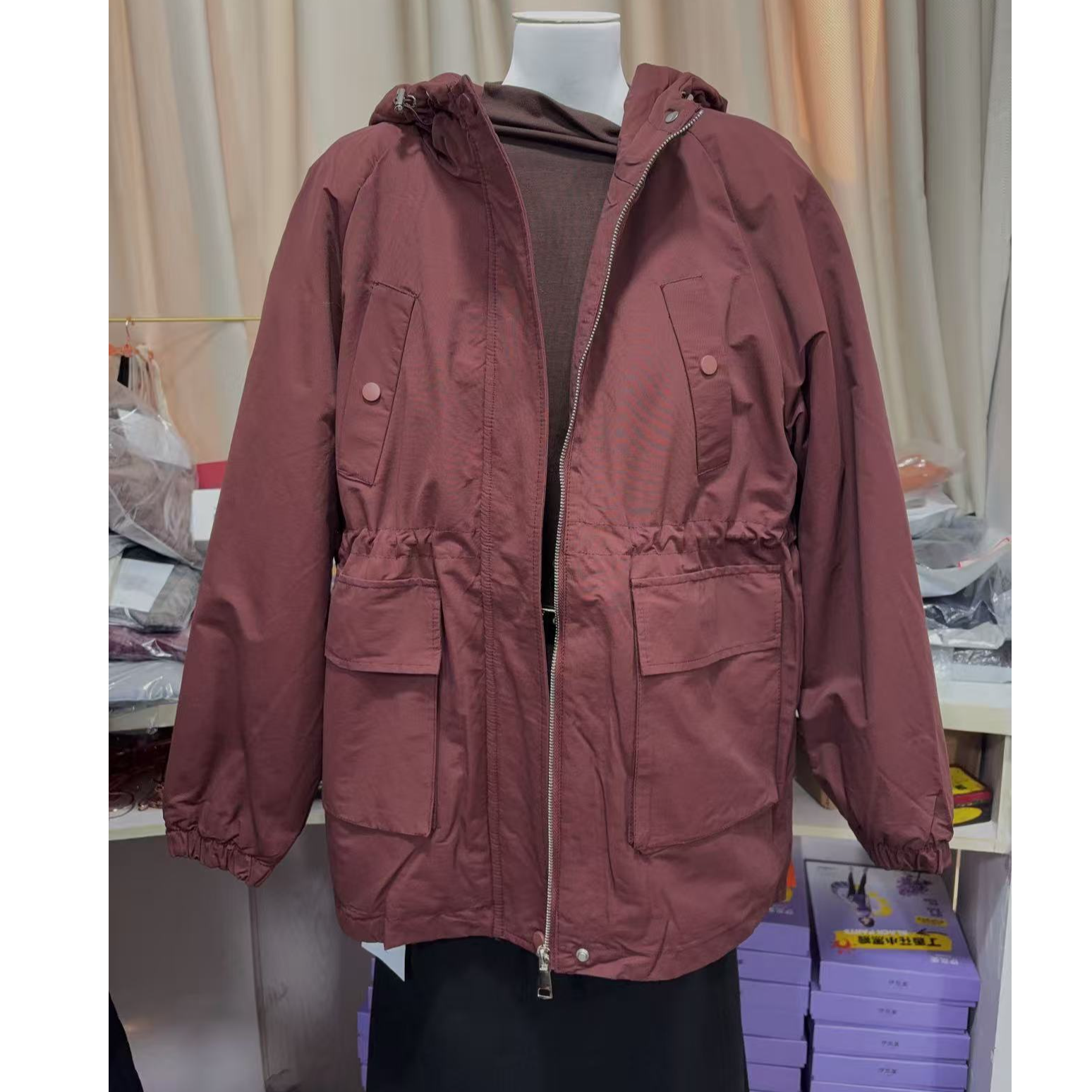 加绒款Y1237无花果中版收腰外套2523