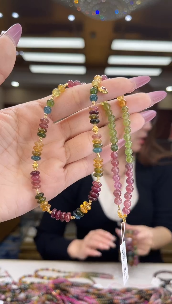 【闪购商品】碧玺/18K金镶嵌碧玺项链48多样性发货