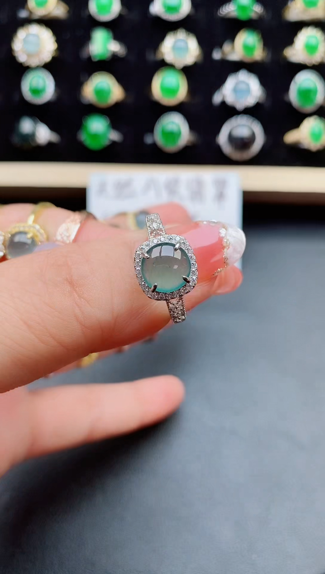 【闪购商品】翡翠戒指银S925镶嵌0500