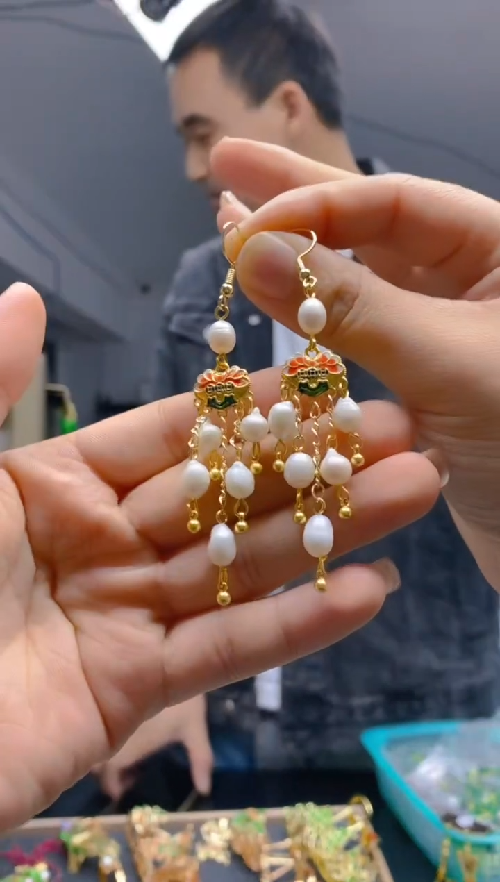 【闪购商品】淡水珍珠耳饰合金0340珍珠饰品