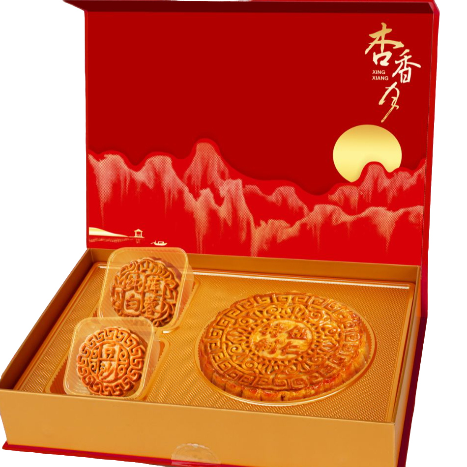 【品牌经典】杏香特制伍仁叉烧饼豪华礼盒(1+2)营养独立清香烘烤