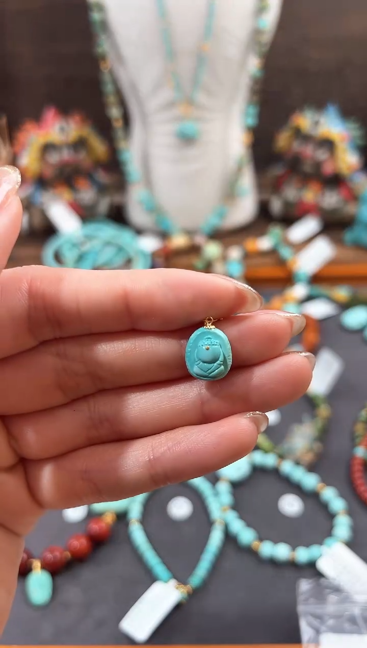 【闪购商品】绿松石提溜18K金镶嵌绿松石提溜