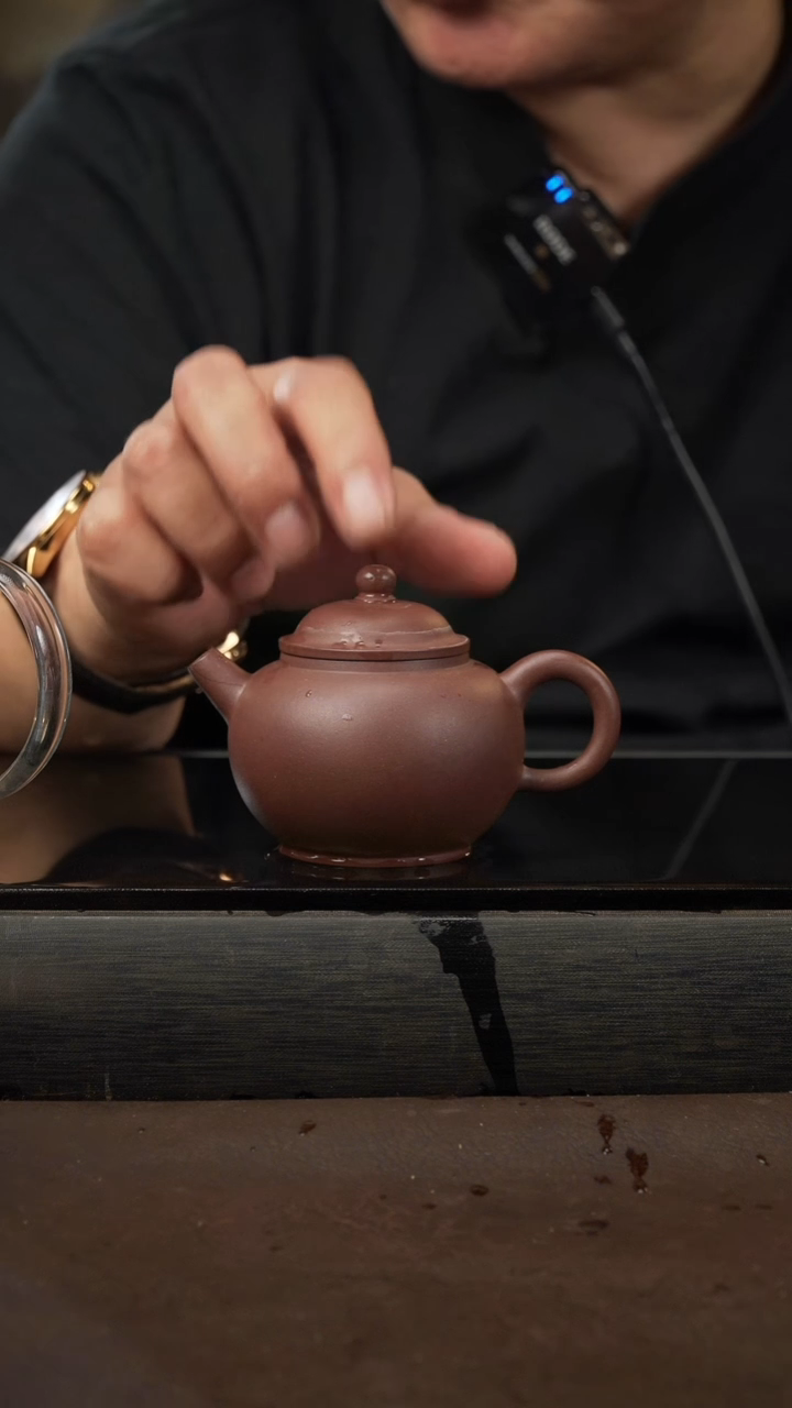 茶壶紫砂07，巨轮，紫泥，120cc