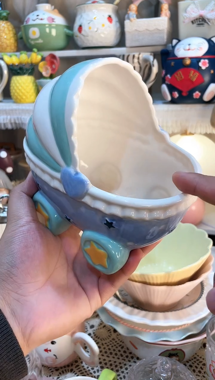 【闪购商品】瓷片蓝色收纳摆件质量好发货快放心拍