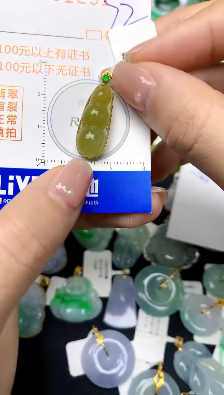 【闪购商品】翡翠颈饰18K金镶嵌72天然A货翡翠