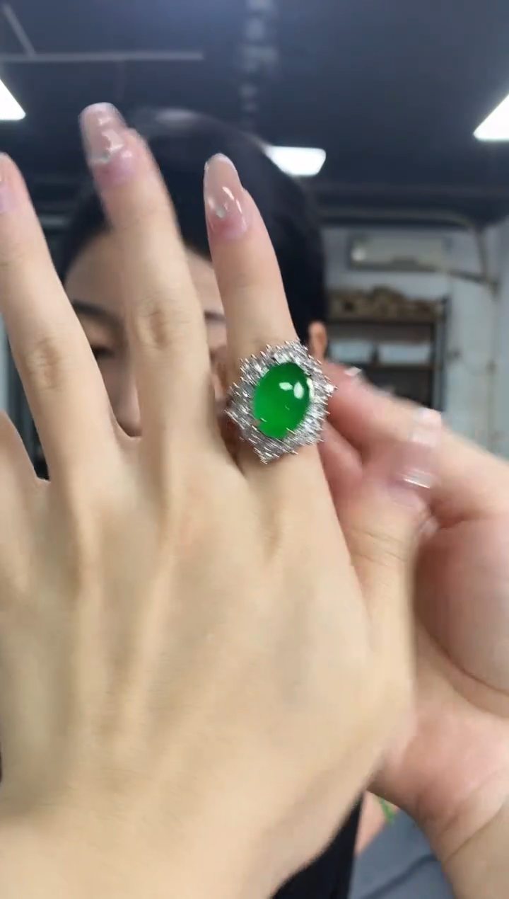 翡翠戒指未镶嵌闪购链接多样性发其一颜色微差