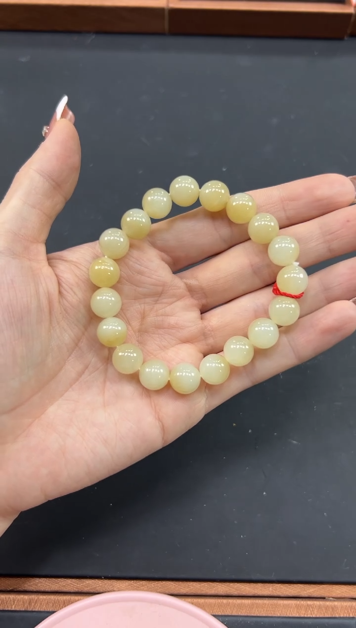 【闪购商品】和田玉手串未镶嵌且末微色差迪克兰卡10手串L