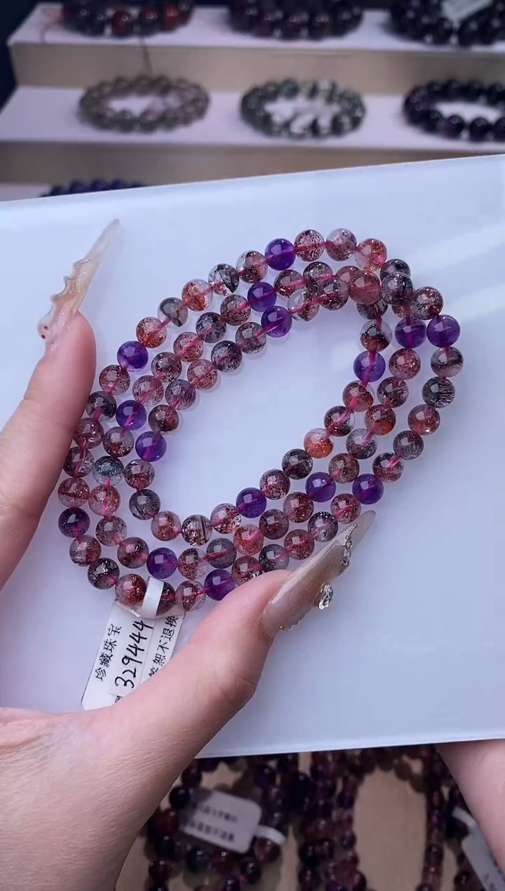 【闪购商品】水晶手链未镶嵌黑加仑超七三圈6m+