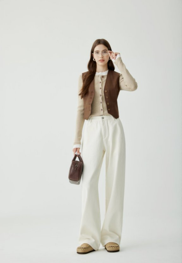 萍姐家2025新款中高腰宽松牛仔裤CY86902