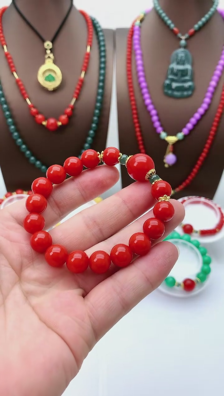 【闪购商品】翡翠手链14K金镶嵌S139手链