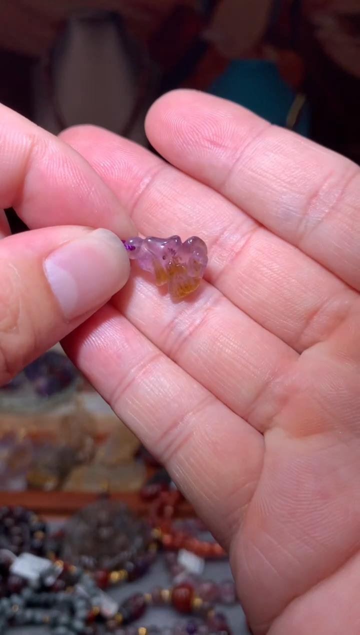 未镶嵌珠宝半成品水晶福鹿牌，一个