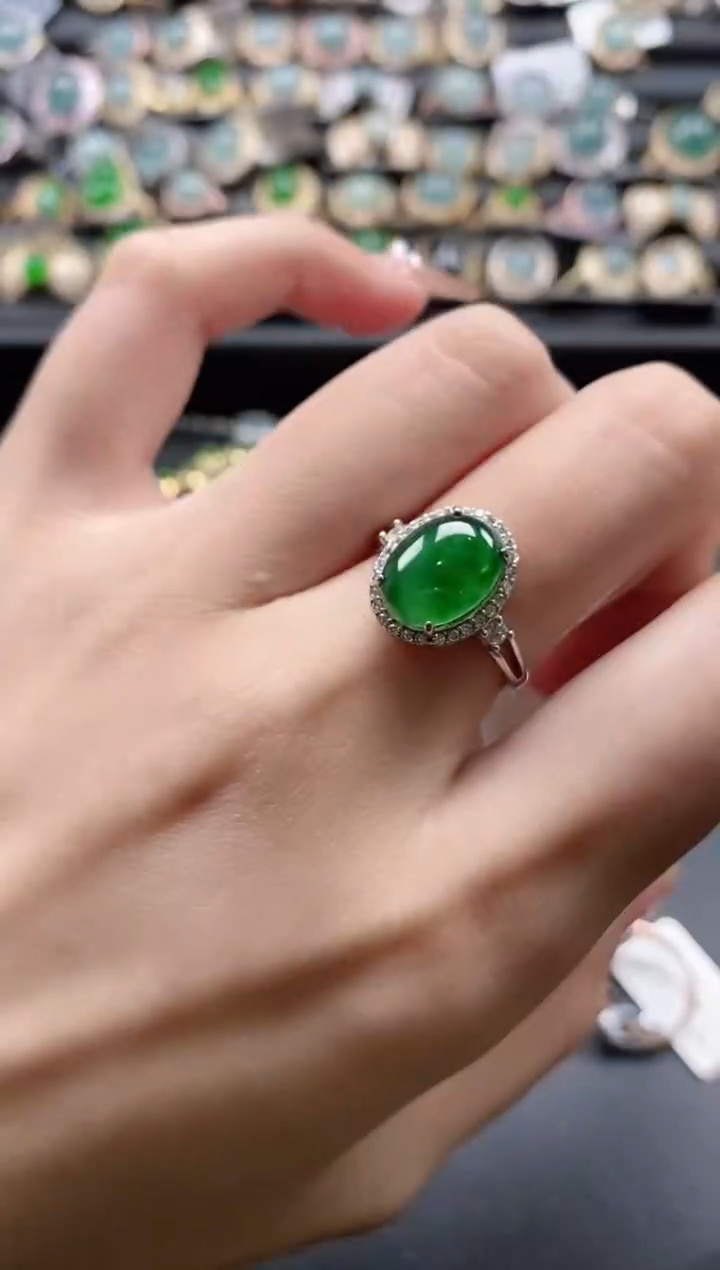 【闪购商品】翡翠戒指银S925镶嵌51511