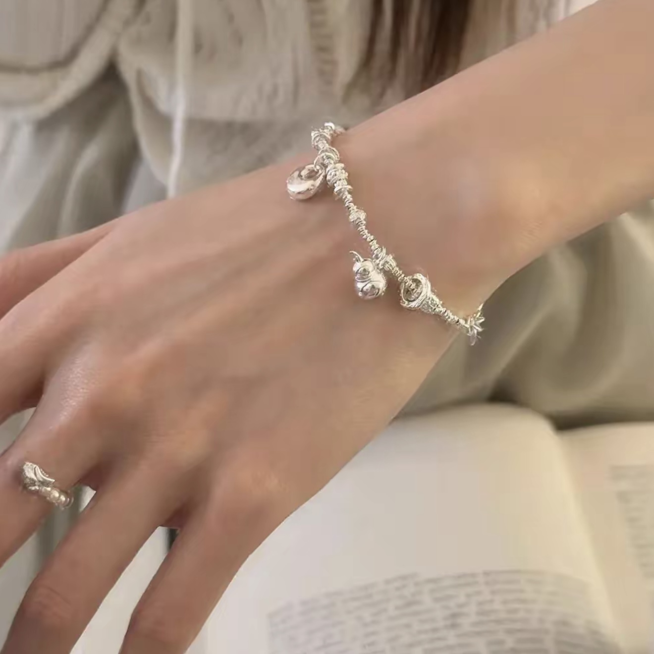 足银手链 足银999葫芦小胖福盘缠手链女百搭轻奢纯银银手串