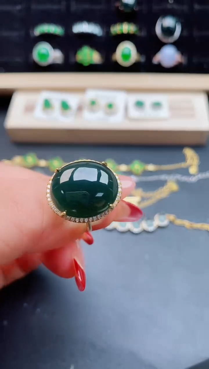 【闪购商品】翡翠戒指银S925镶嵌508550