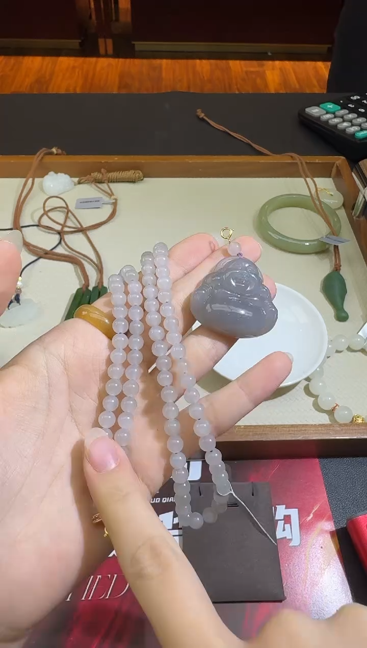 颈饰未镶嵌和田玉X1212-693-212/吊坠+项链/两件装