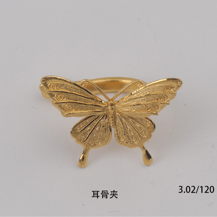 凤喆蝴蝶耳骨夹足金999