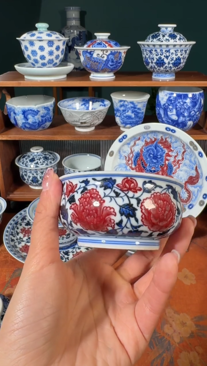 【闪购商品】杯永明尚玩缠枝牡丹矮炉式杯