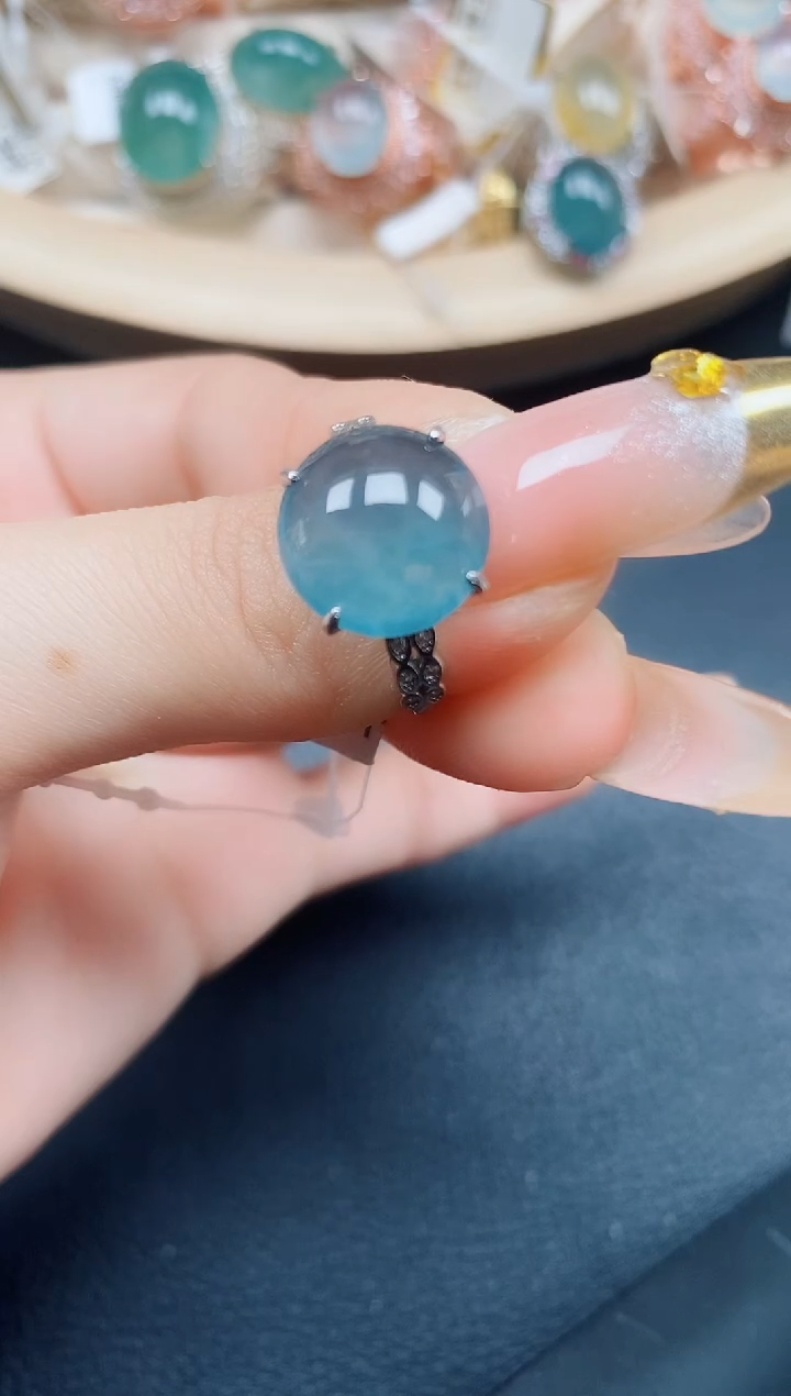 【闪购商品】翡翠戒指银S925镶嵌翡翠