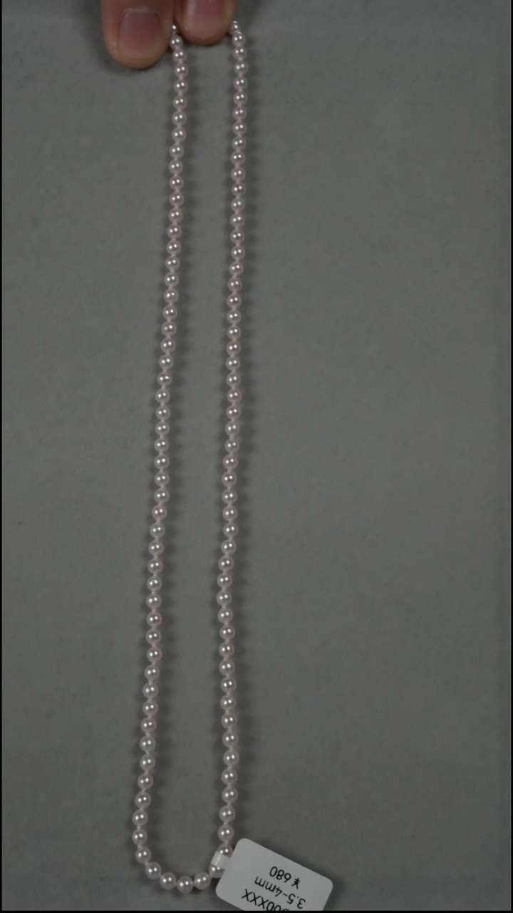 项链银S925镶嵌海水珍珠AK3.5-4mm