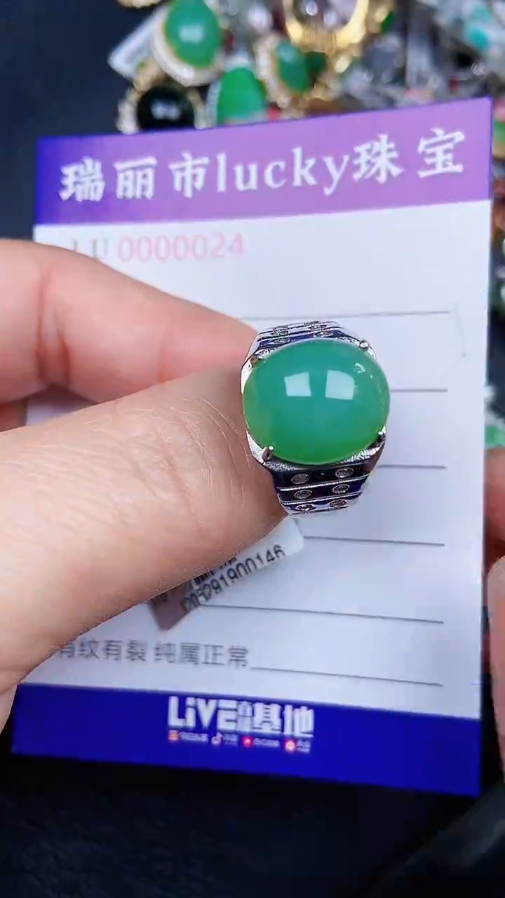 颈饰银S925镶嵌翡翠024