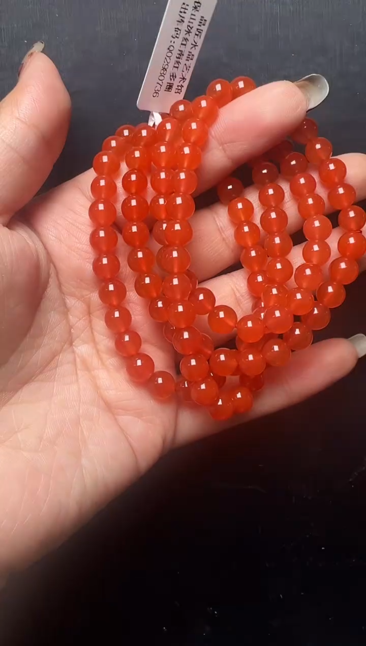 未镶嵌手串南红玛瑙保山冰红南红多圈  手串7mm+ JP57100 