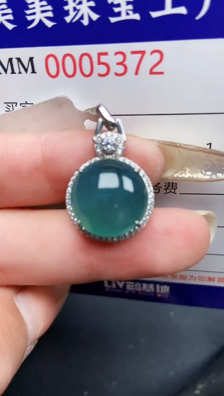 【闪购商品】翡翠颈饰银S925镶嵌5372
