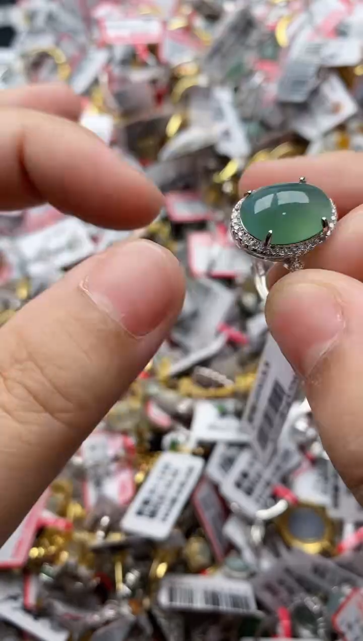 【闪购商品】翡翠戒指银S925镶嵌3333---2