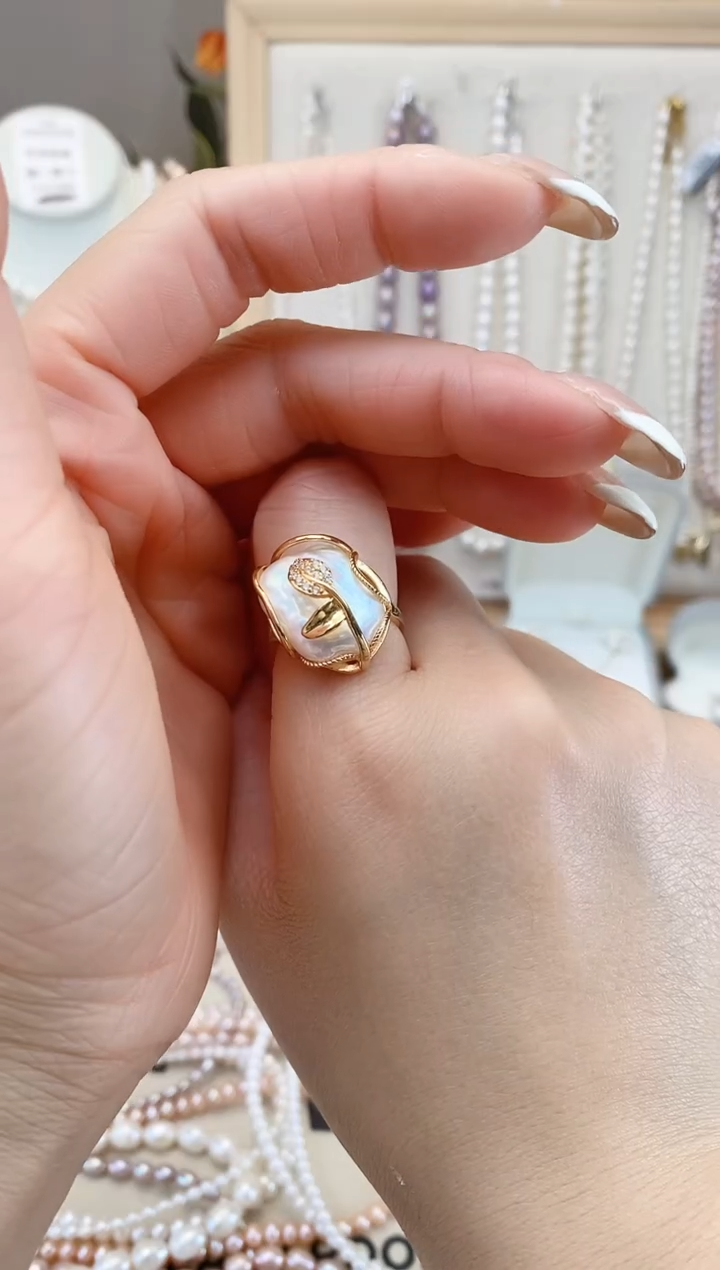 【闪购商品】淡水珍珠项链未镶嵌巴洛克戒指