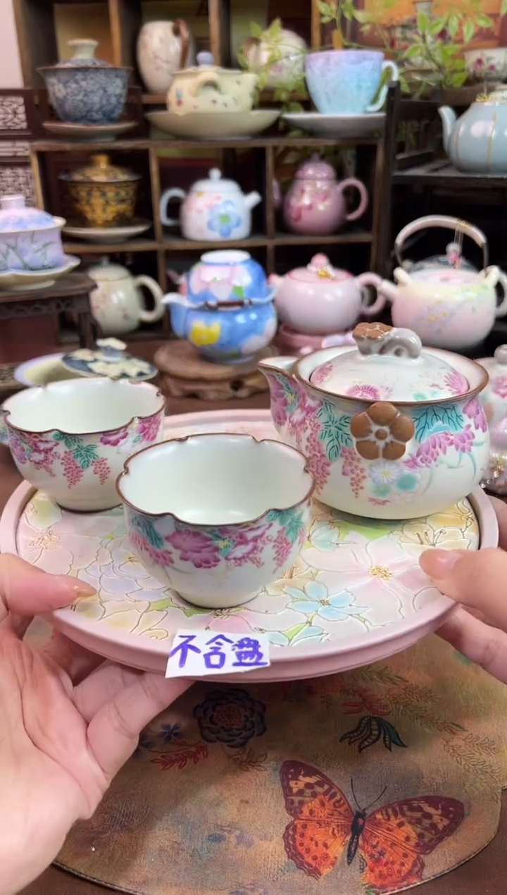 汝窑 猪油冻  1壶2杯 不含盘