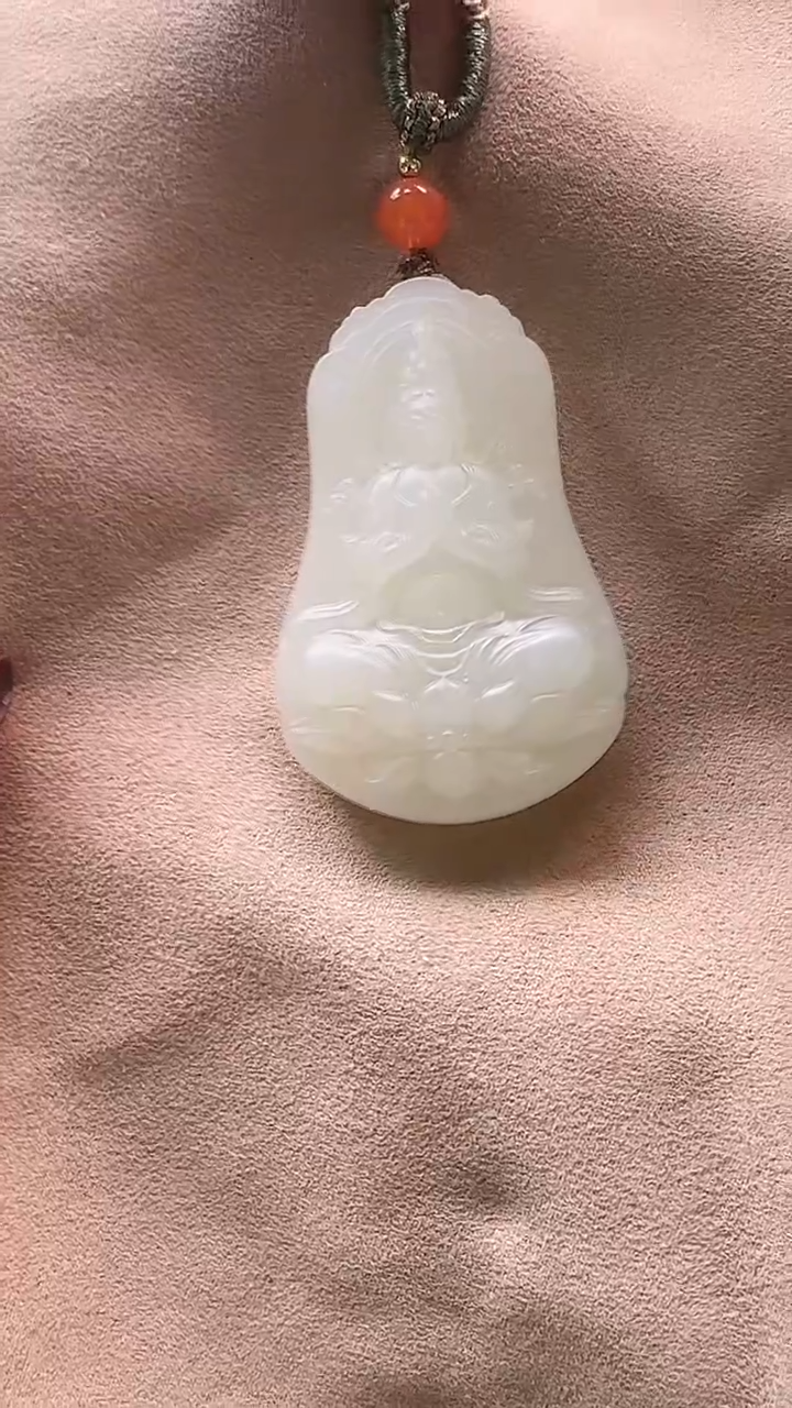 【闪购商品】和田玉吊坠未镶嵌0841白玉坐莲观音