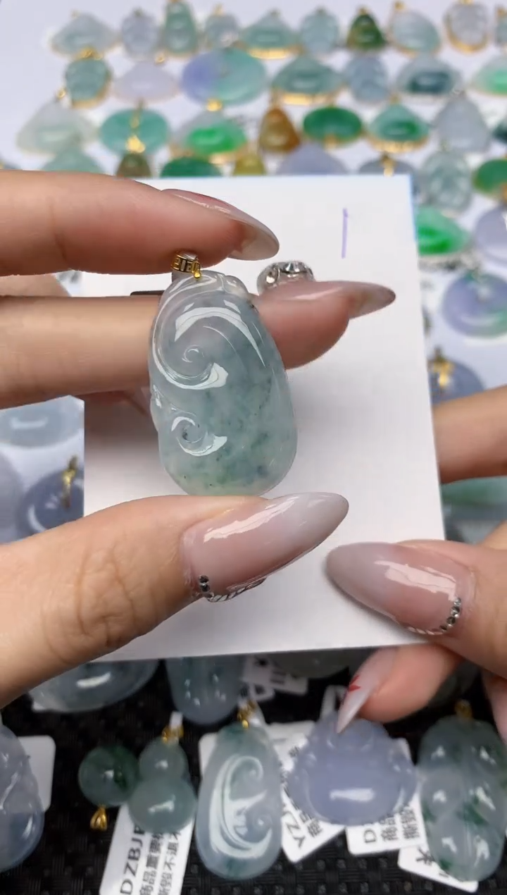 【闪购商品】翡翠颈饰18K金镶嵌 天然翡翠A货