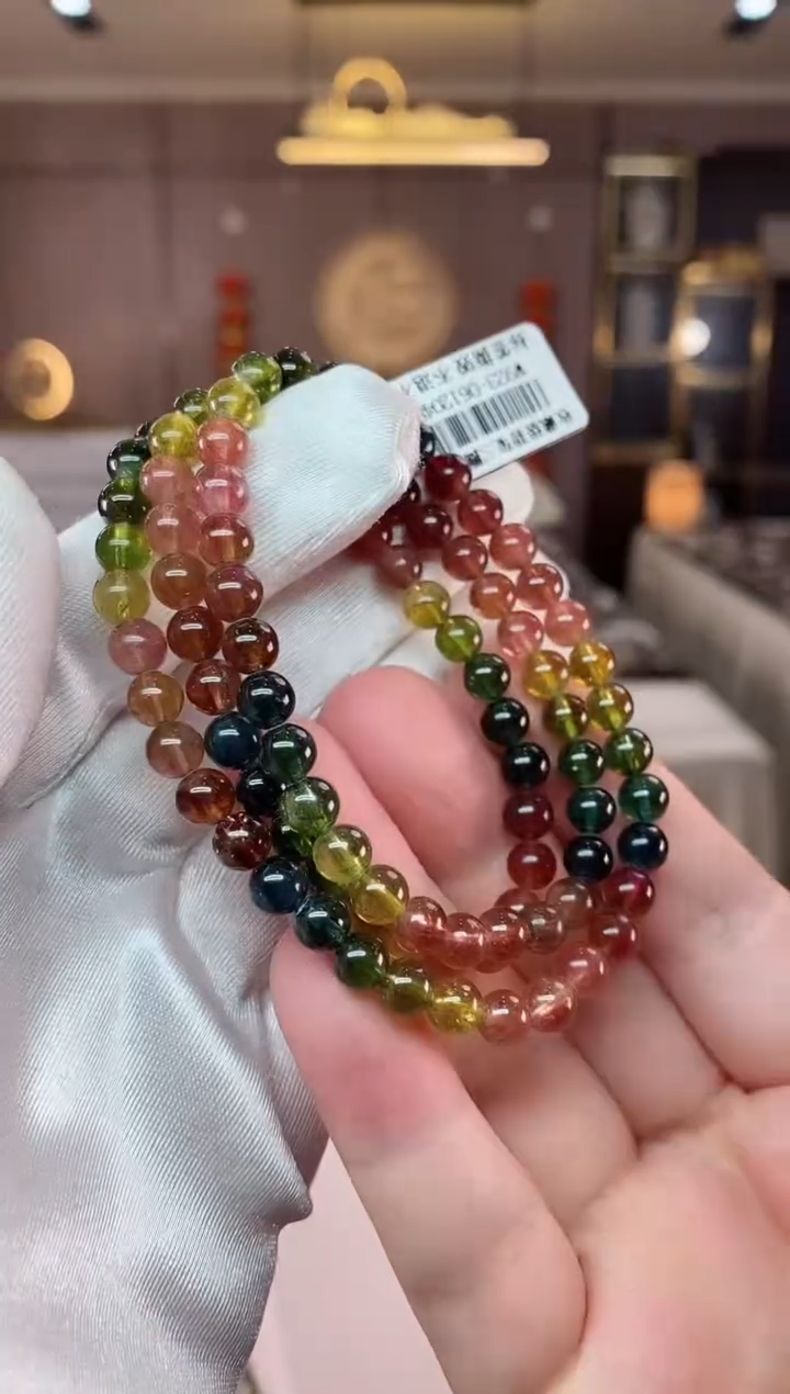 【闪购商品】碧玺三圈手串6mm+未镶嵌（多样性发一条）