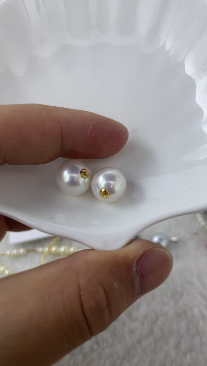 淡水珍珠18K金镶嵌颈饰11-12 多样性发其一