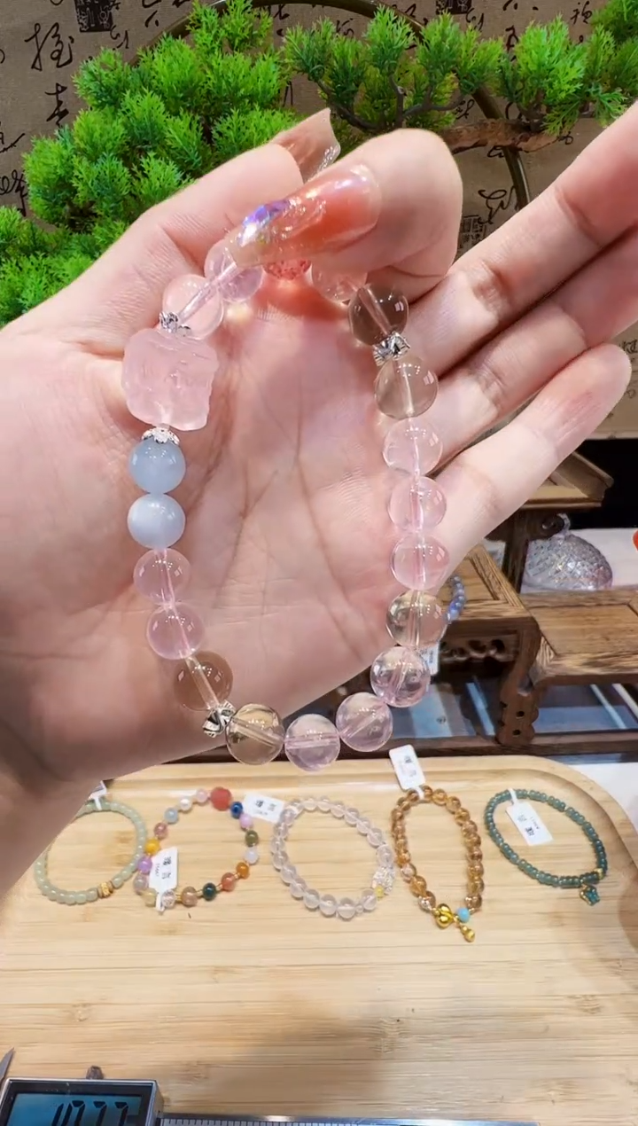 水晶手串未镶嵌手饰@@