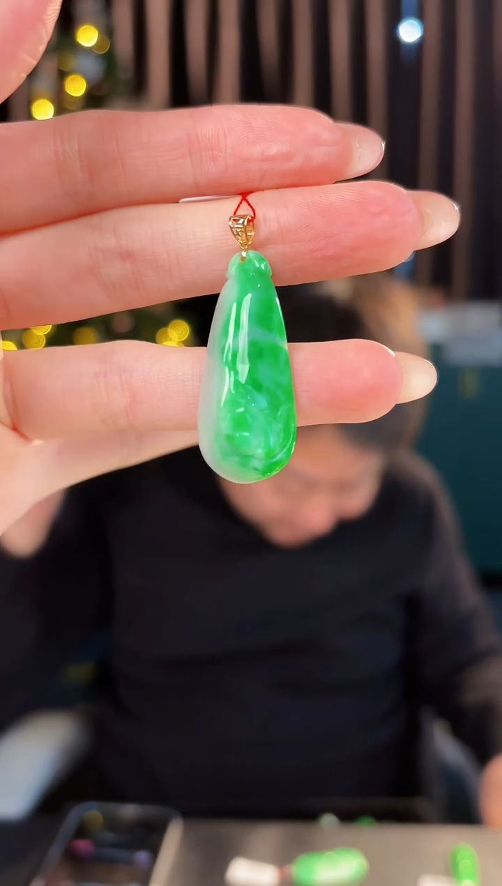 【闪购商品】翡翠颈饰18K金镶嵌缅料A货/支持复检/一件