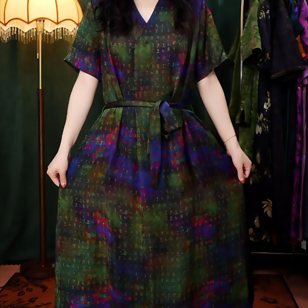 古法老料甲骨文大气连衣裙柜新款新款子款新款子款夏季新款