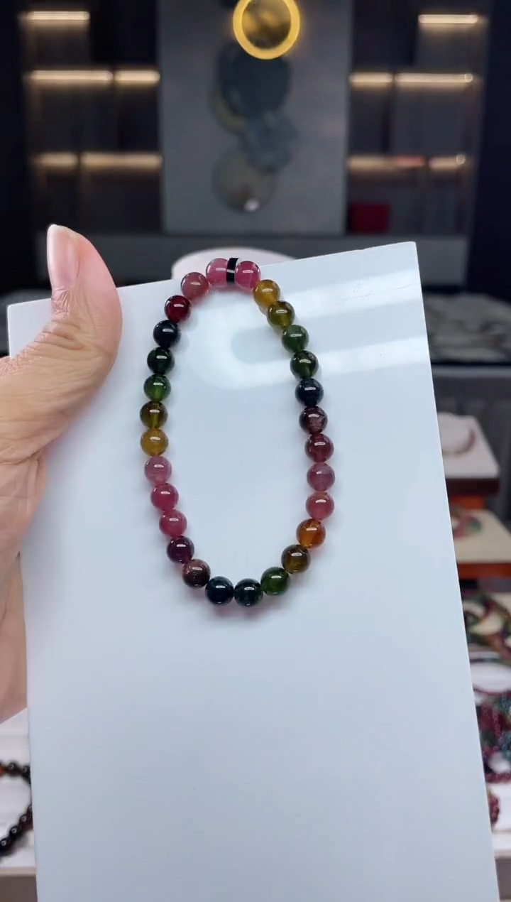 未镶嵌单圈手串碧玺（多样性发一条）Q
