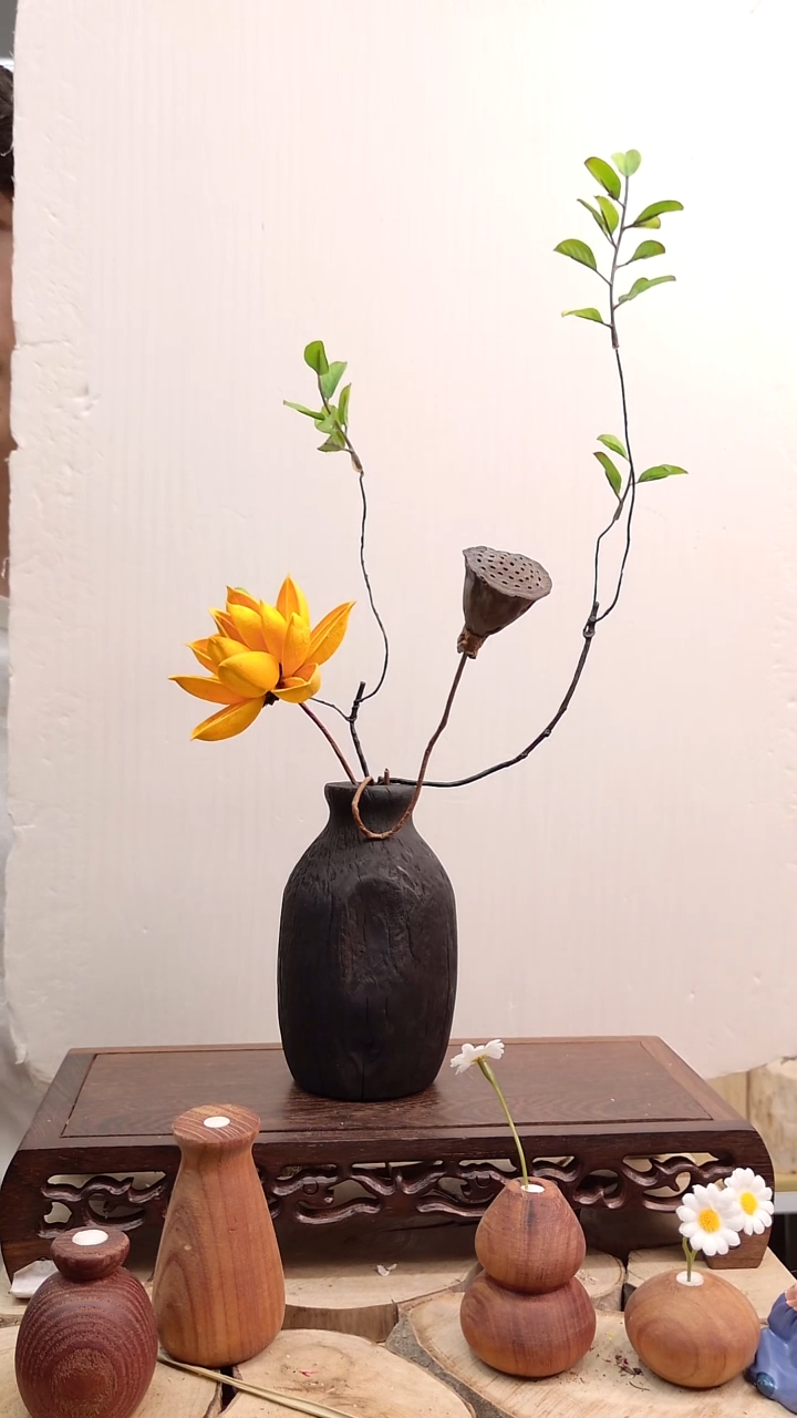 木实木花瓶 一物一拍