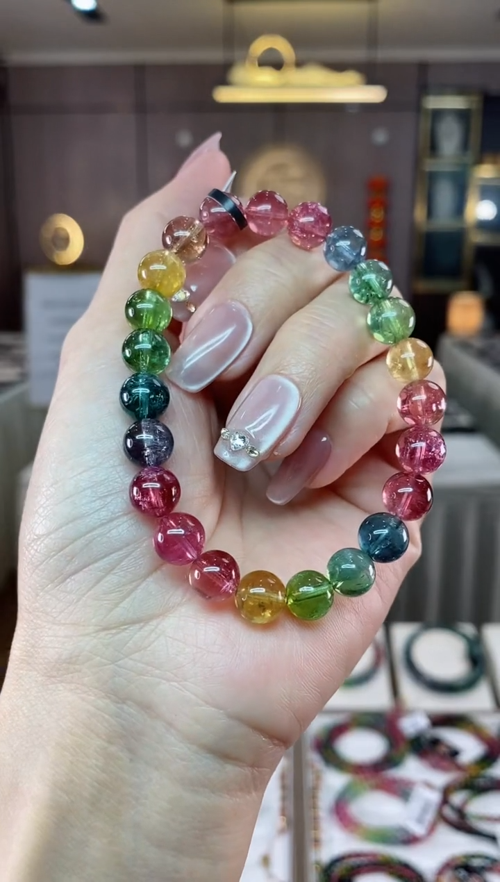 【闪购商品】碧玺单圈手串8mm+未镶嵌（多样性发一条）hon