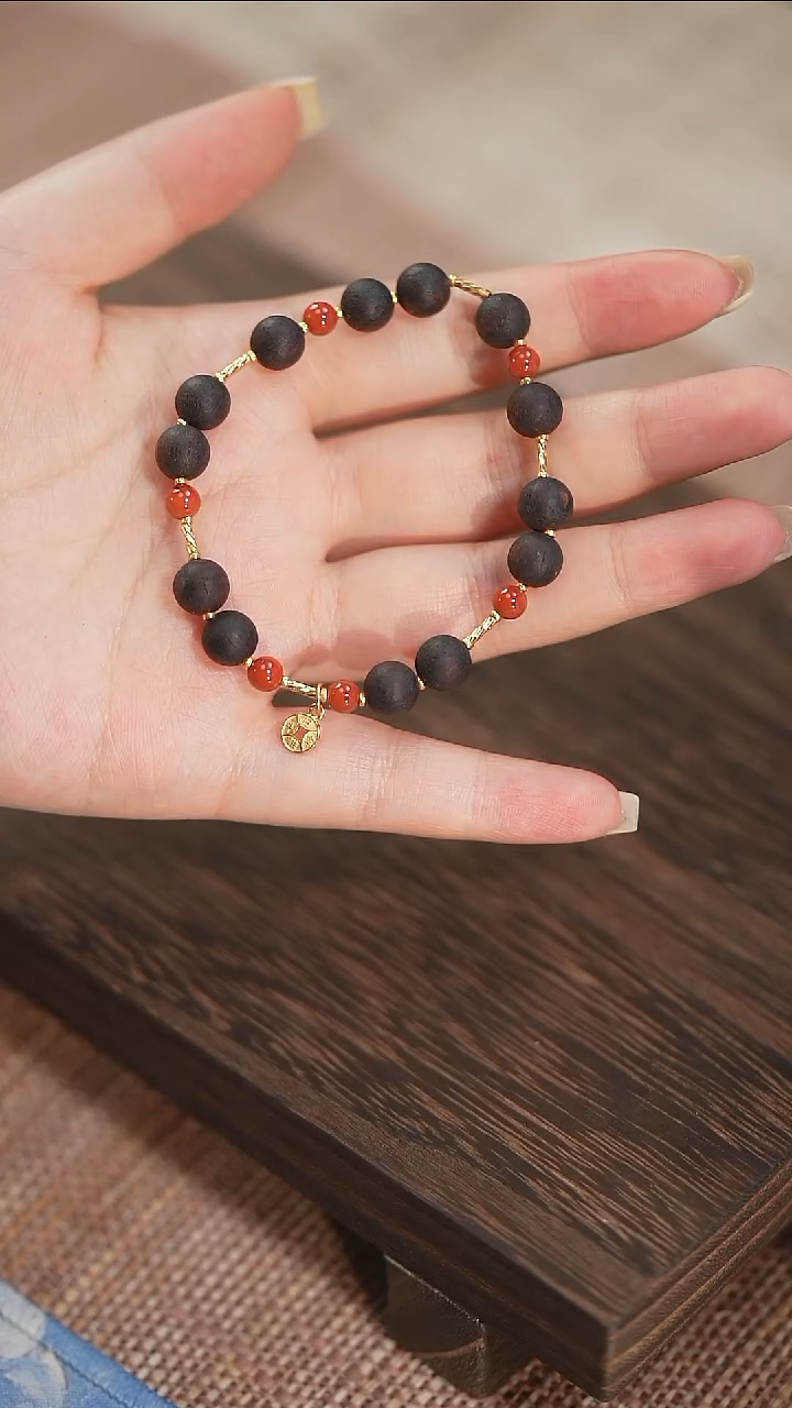 降真香手串/手链降真香 南红单圈手串